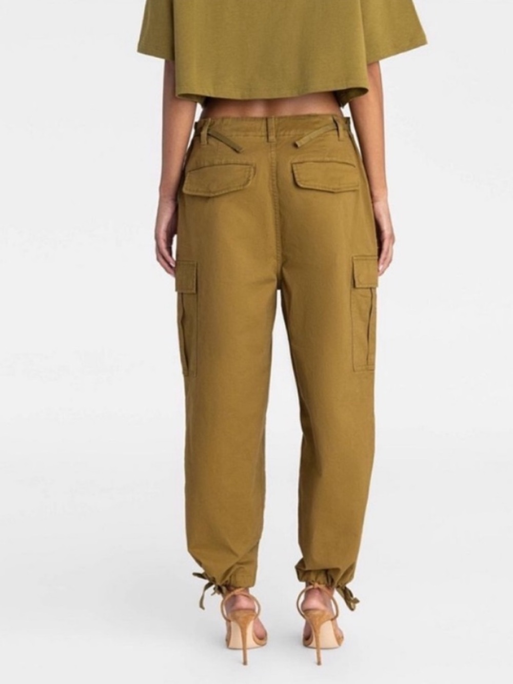 NWT KBB by KAHLANA Women's Mid-Rise Straight Leg 'The Cargo Jogger' - Tan S - Picture 2 of 12